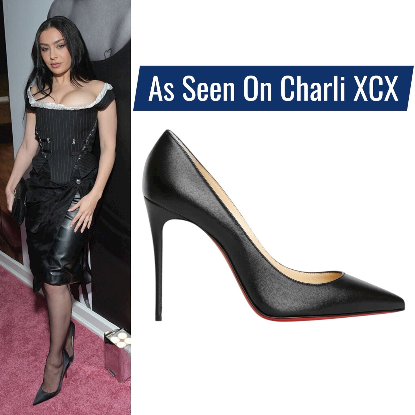 Christian Louboutin Decollete 554 100mm Kid Leather Pump Black Size 42