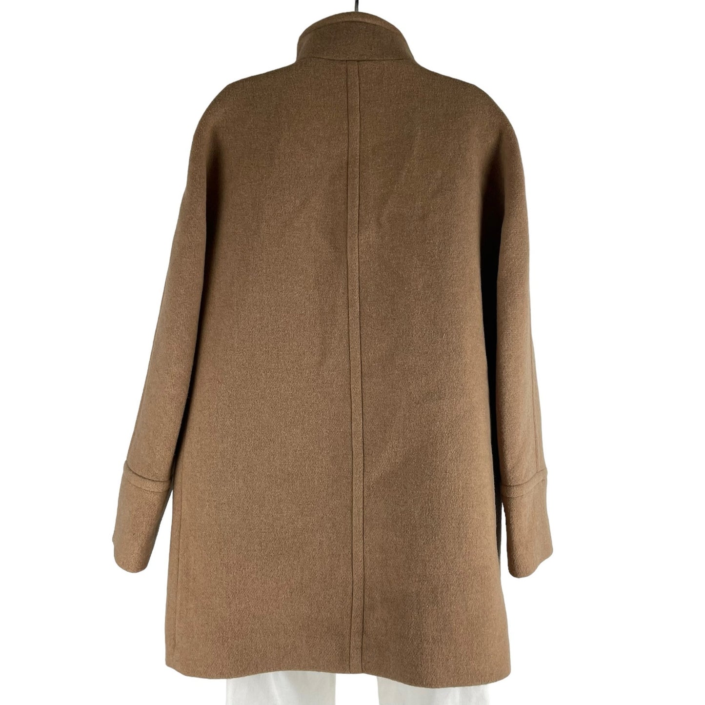 J. Crew Factory Wool Blend City Coat Side Zip Camel Tan Size 14