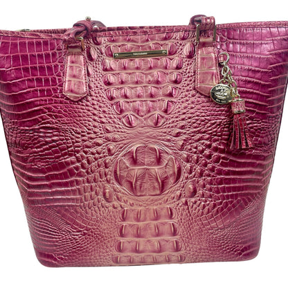 Brahmin Asher Tote Bag Shoulder Bag Magenta Ombre Melbourne Leather Pink