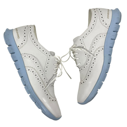 Cole Haan Zerogrand Wingtip Leather Oxford Shoes Lace Up Blue Size 8B