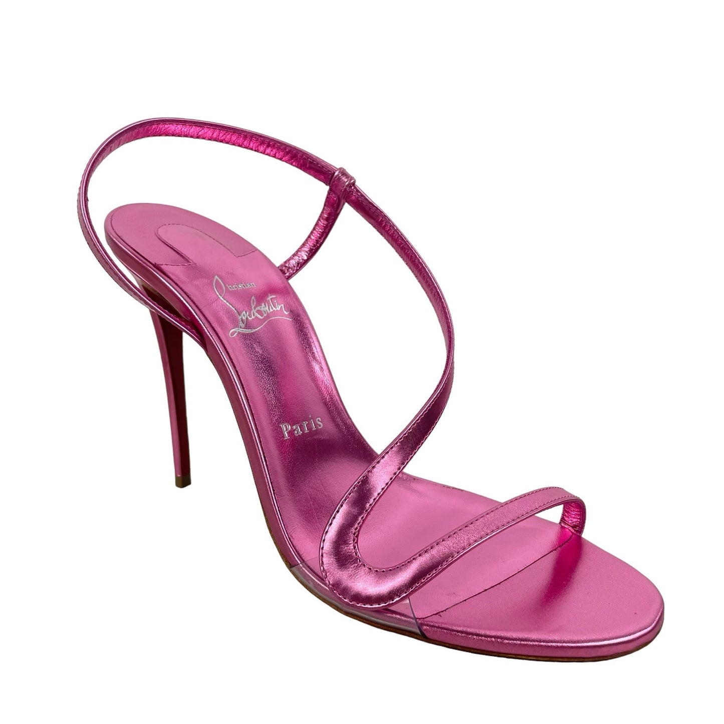 Christian Louboutin Rosalie 100 Leather Heeled Sandals Pink Size 40