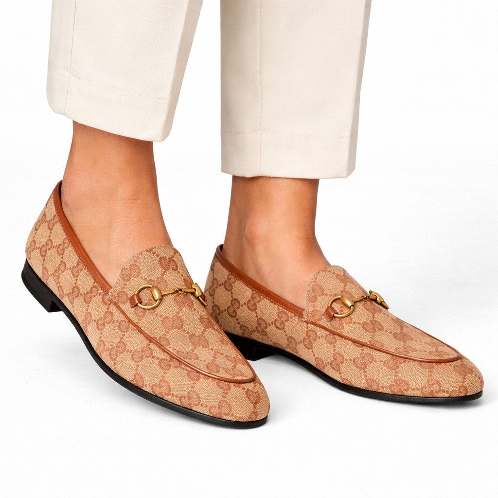Gucci Jordaan GG Monogram Horsebit Loafer Ruggine Rust Size 40.5