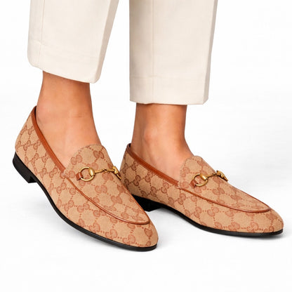 Gucci Jordaan GG Monogram Horsebit Loafer Ruggine Rust Size 40.5
