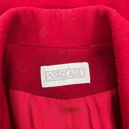 Lands' End Wool Cashmere Blend One Button Blazer Jacket Red SIze 10