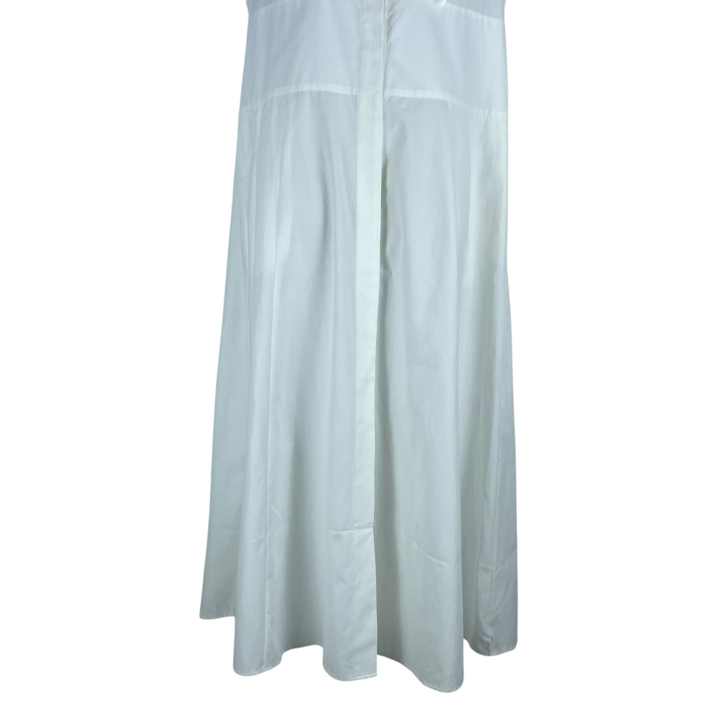 Brochu Walker The Aurora Ruffle Midi Dress Pockets Cotton White Size L