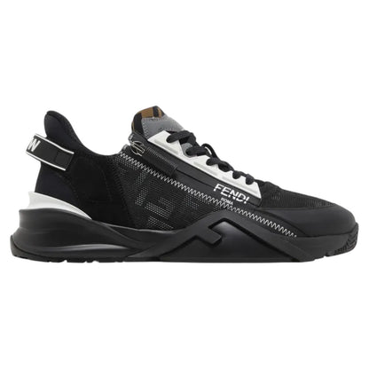 Fendi Flow Sneakers Zucca FF Logo Monogram Black White Size 11/ US 12