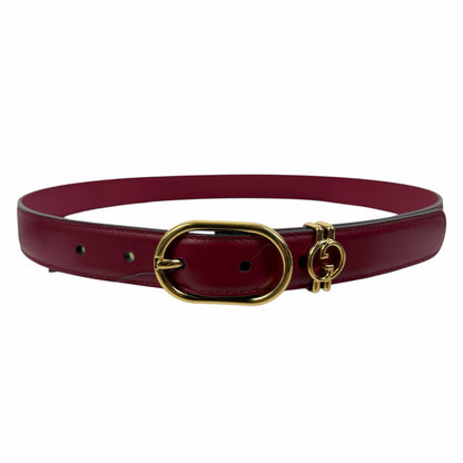Gucci Interlocking GG Logo Leather Belt Russet Red Size 80cm/ 32in
