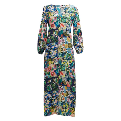 Johnny Was Puff Sleeve Maxi Dress Swim Cover Up Layla Print Size XS