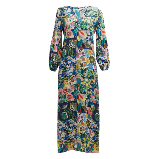 Johnny Was Puff Sleeve Maxi Dress Swim Cover Up Layla Print Size XS