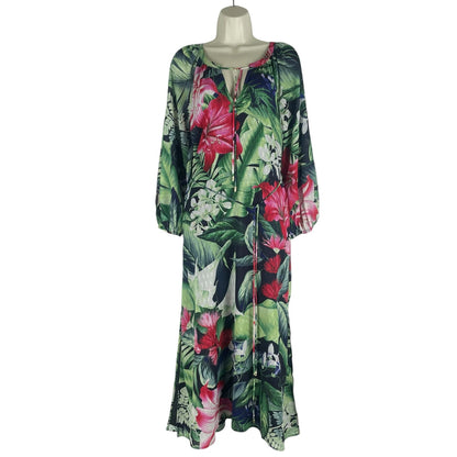 NEW Tommy Bahama Celebration Tropical Floral Maxi Dress Green Size XXS