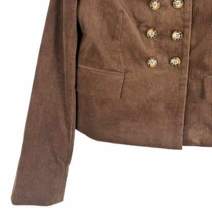 Veronica Beard Bentley Double Breasted Corduroy Jacket Brown Size 2