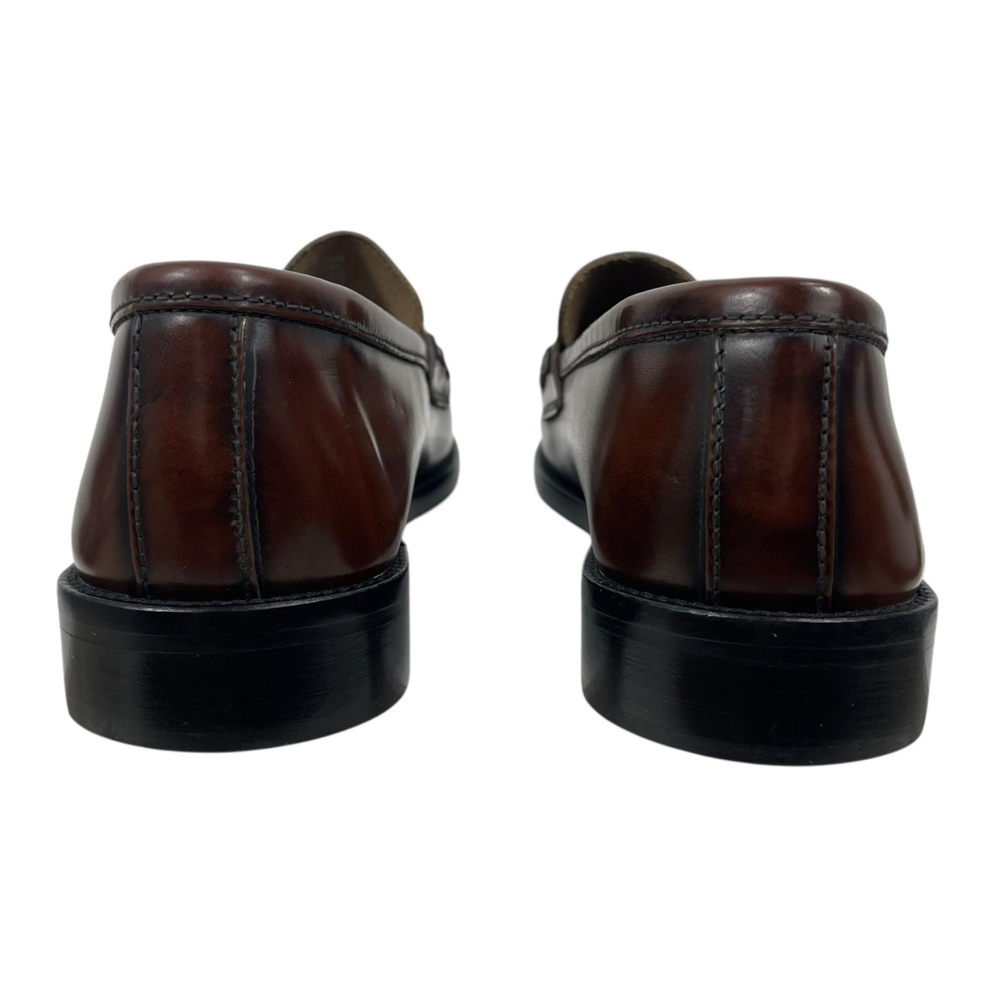 Mango Gathered Leather Moccasin Loafer Cognac Brown Size 40