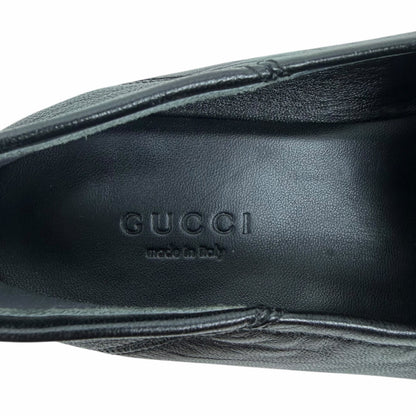 Gucci Brixton Leather Horsebit Loafers Mules Slide Black Size 36
