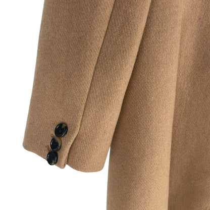 Mango MNG Tailored Double Breasted Wool Coat Camel Brown Size XL