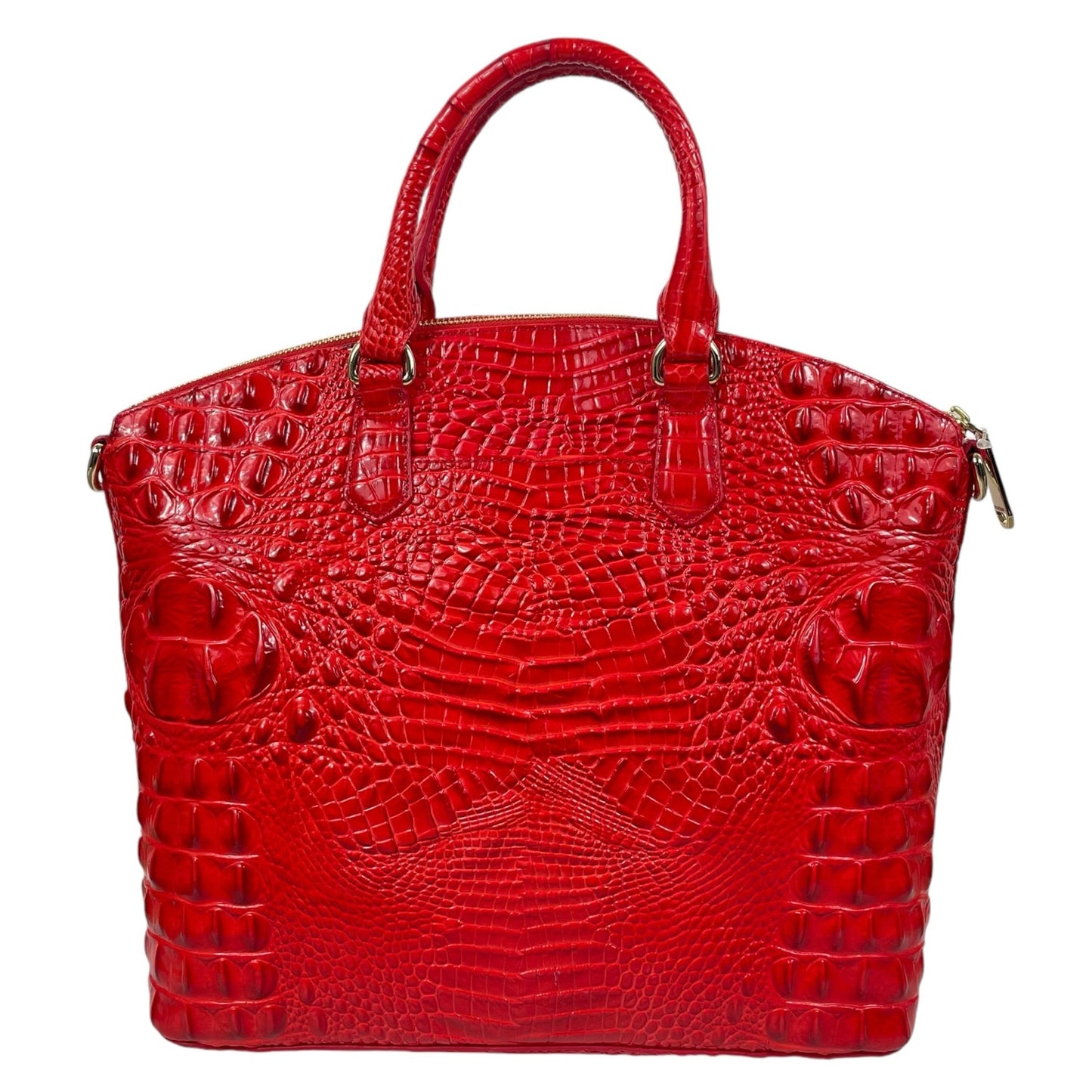 Brahmin Large Duxbury Satchel Bag Candy Apple Melbourne Croc Embossed