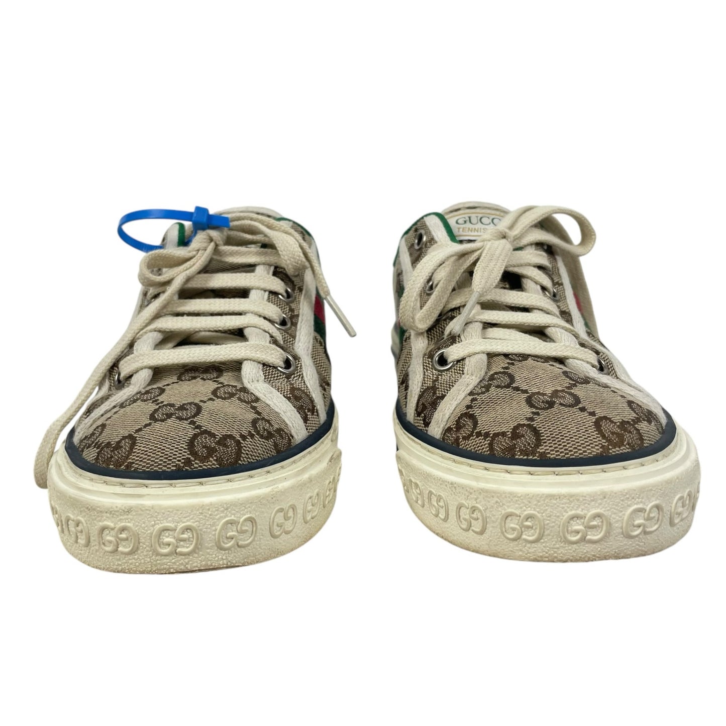 Gucci GG 1977 Tennis Sneakers Lace Up Beige Ebony Original Size 37