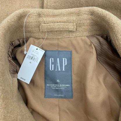 Gap Oversized Wool Blend Single Breasted Long Top Coat Camel Tan Size XL
