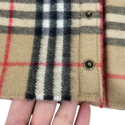 Burberry House Check Cashmere Neck Warmer Loop Scarf Tan Brown 26"x 9.5"