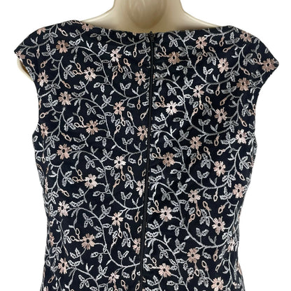 Lauren Ralph Lauren Floral Embroider Sheath Dress Black Size 2