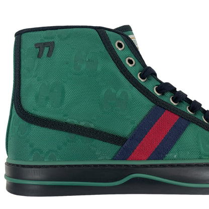 Gucci Off the Grid High Top Sneakers 1977 Tennis Shoes Green Men Size 8/ 8.5