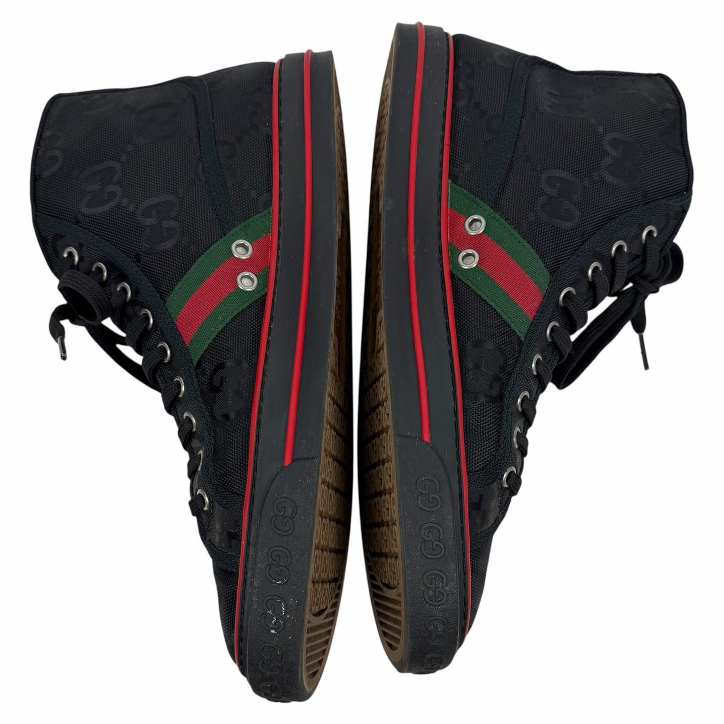 Gucci Off the Grid High Top Sneakers 1977 Tennis Shoes Black Men Size 10.5/US 11
