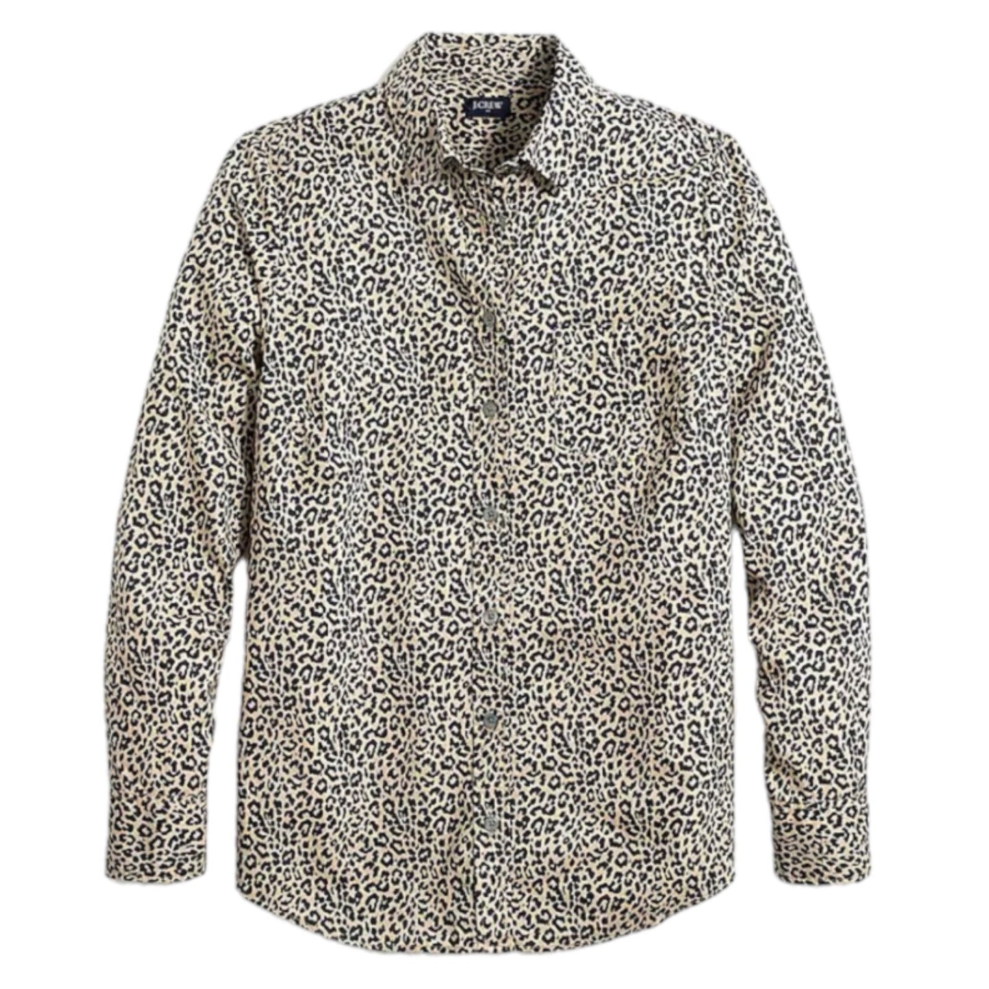 J. Crew Factory Animal Print Cotton Shirt in Signature Fit Blue Size M