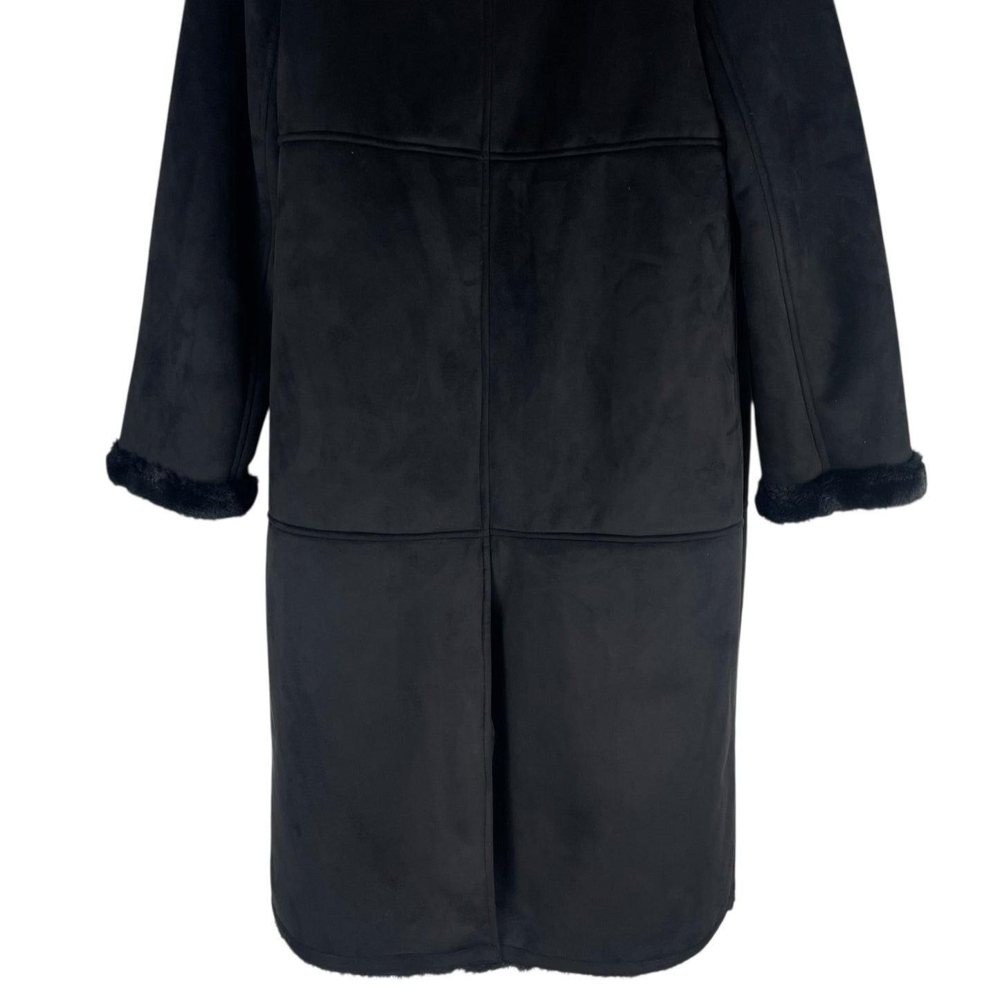 Lauren Ralph Lauren Double Breasted Faux Shearling Coat Black Size XL