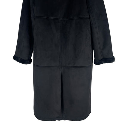Lauren Ralph Lauren Double Breasted Faux Shearling Coat Black Size XL