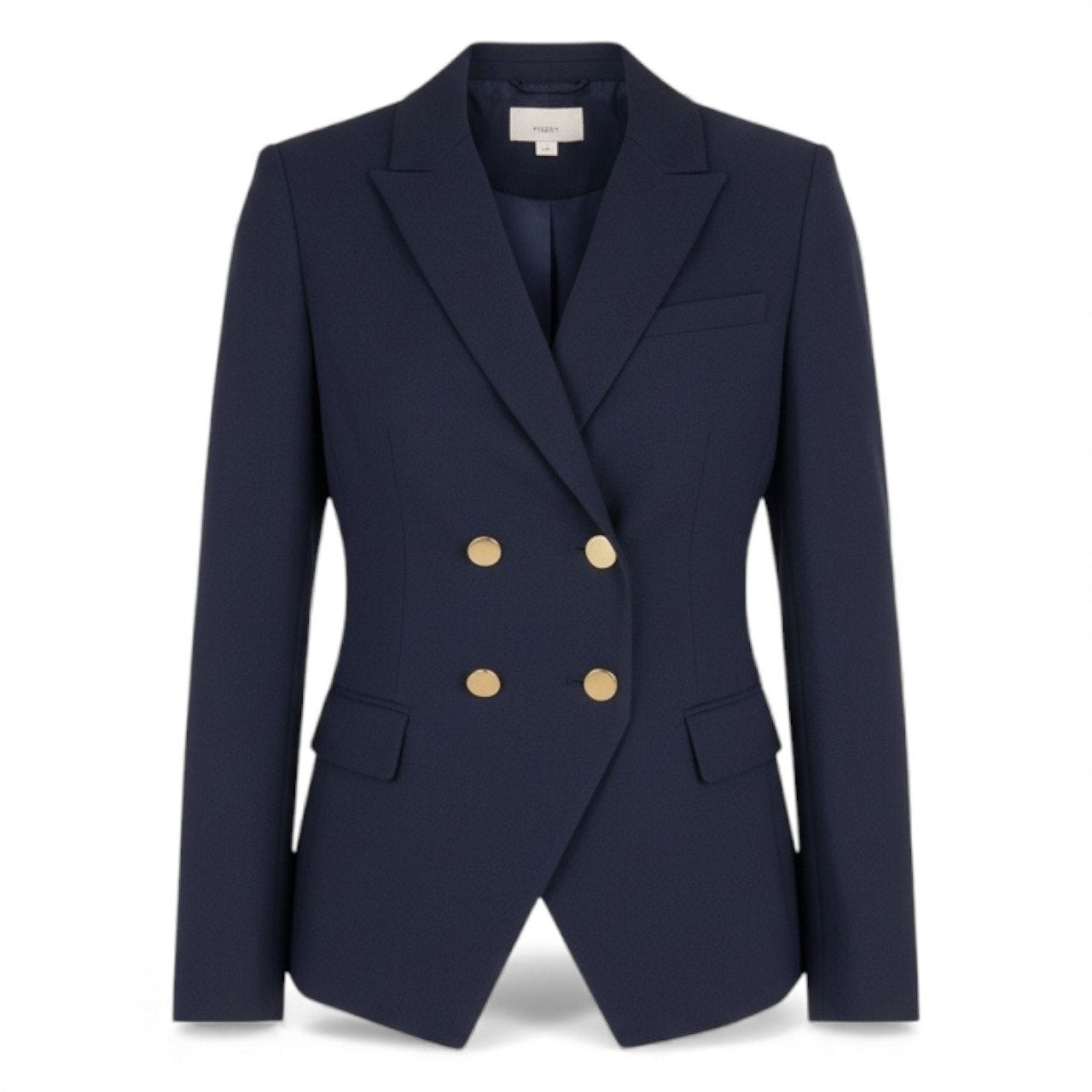Ann Taylor LOFT Double Breasted Gold Button Blazer Jacket Navy Size 2