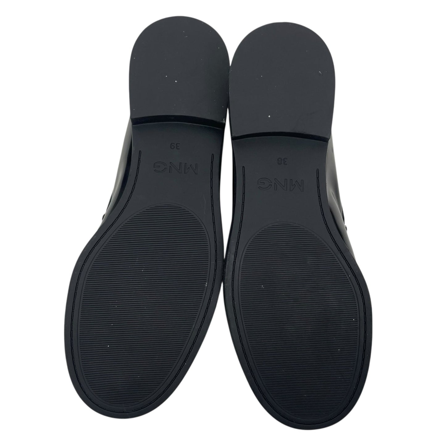 Mango Leather Slip On Loafer with Tassel Black Size 39/ 8.5