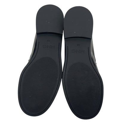 Mango Leather Slip On Loafer with Tassel Black Size 39/ 8.5