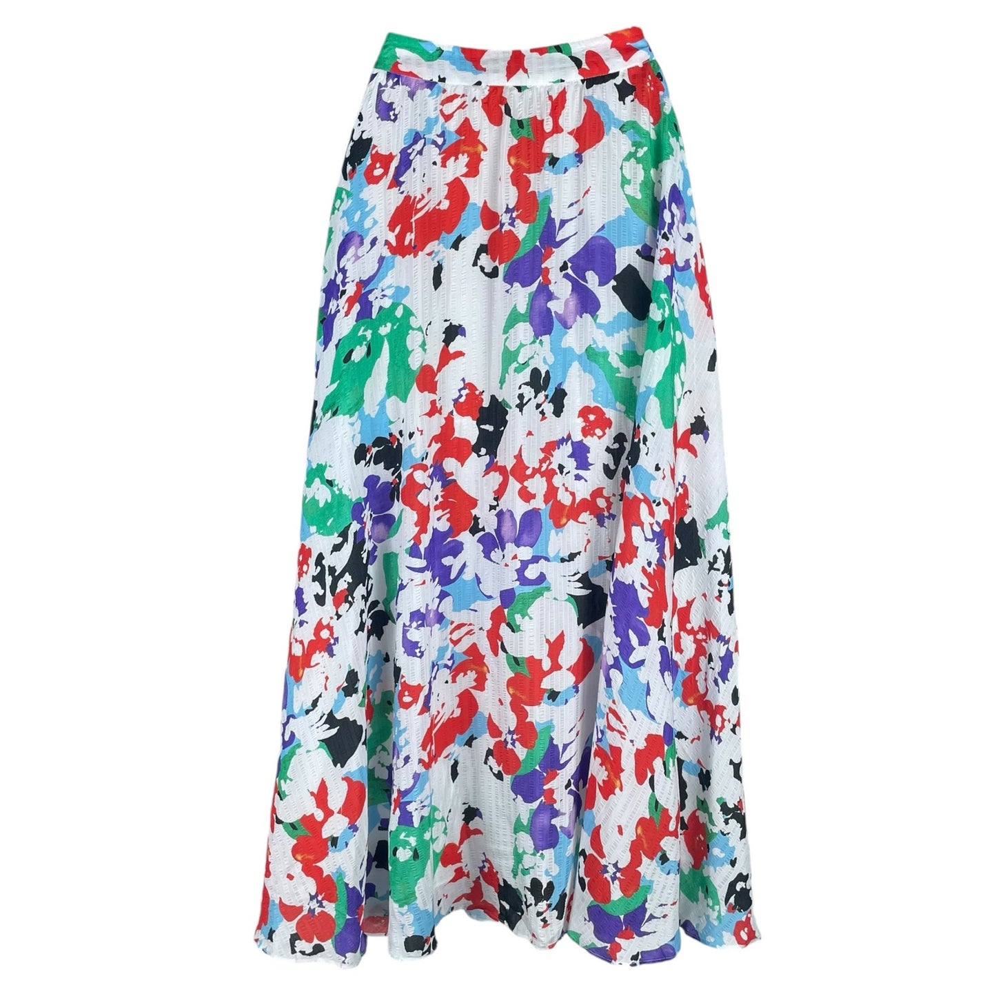 Tanya Taylor Jeana Silk Blend Pleated Midi Skirt Multi Color Size 12