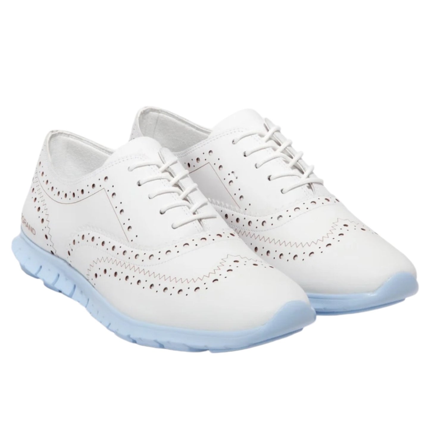 Cole Haan Zerogrand Wingtip Leather Oxford Shoes Lace Up Blue Size 8B