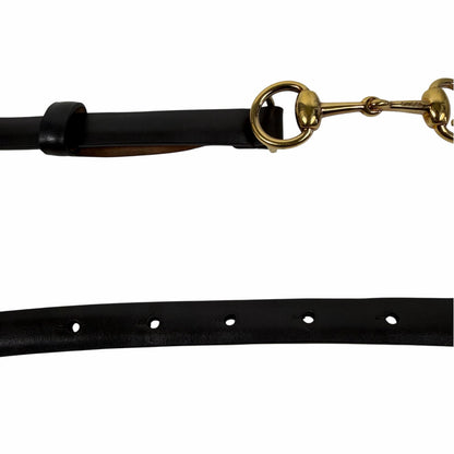 Gucci Horsebit Buckle Thin Belt Brown Leather Gold Buckle Size 95cm/38"