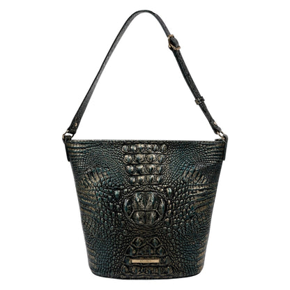 Brahmin Quinn Agata Melbourne Bucket Bag Metallic Green