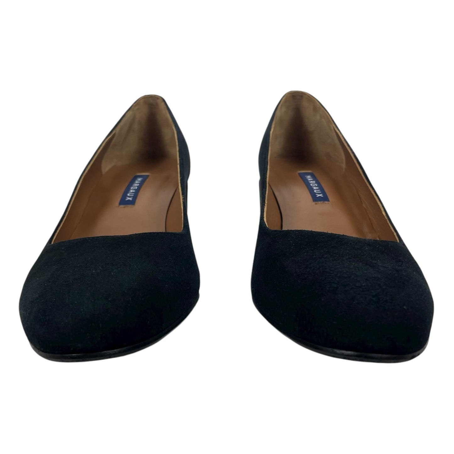 Margaux The Heel Pump in Black Suede Round Toe Block Heel Size 40M/ 9.5