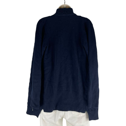 Vince Wool Cashmere Cardigan Brick Texture Open Front Navy Size S