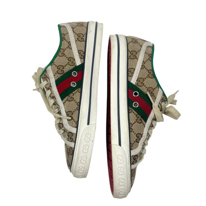 Gucci GG Tennis 1977 Sneakers Lace Up Beige Ebony Original Size 38