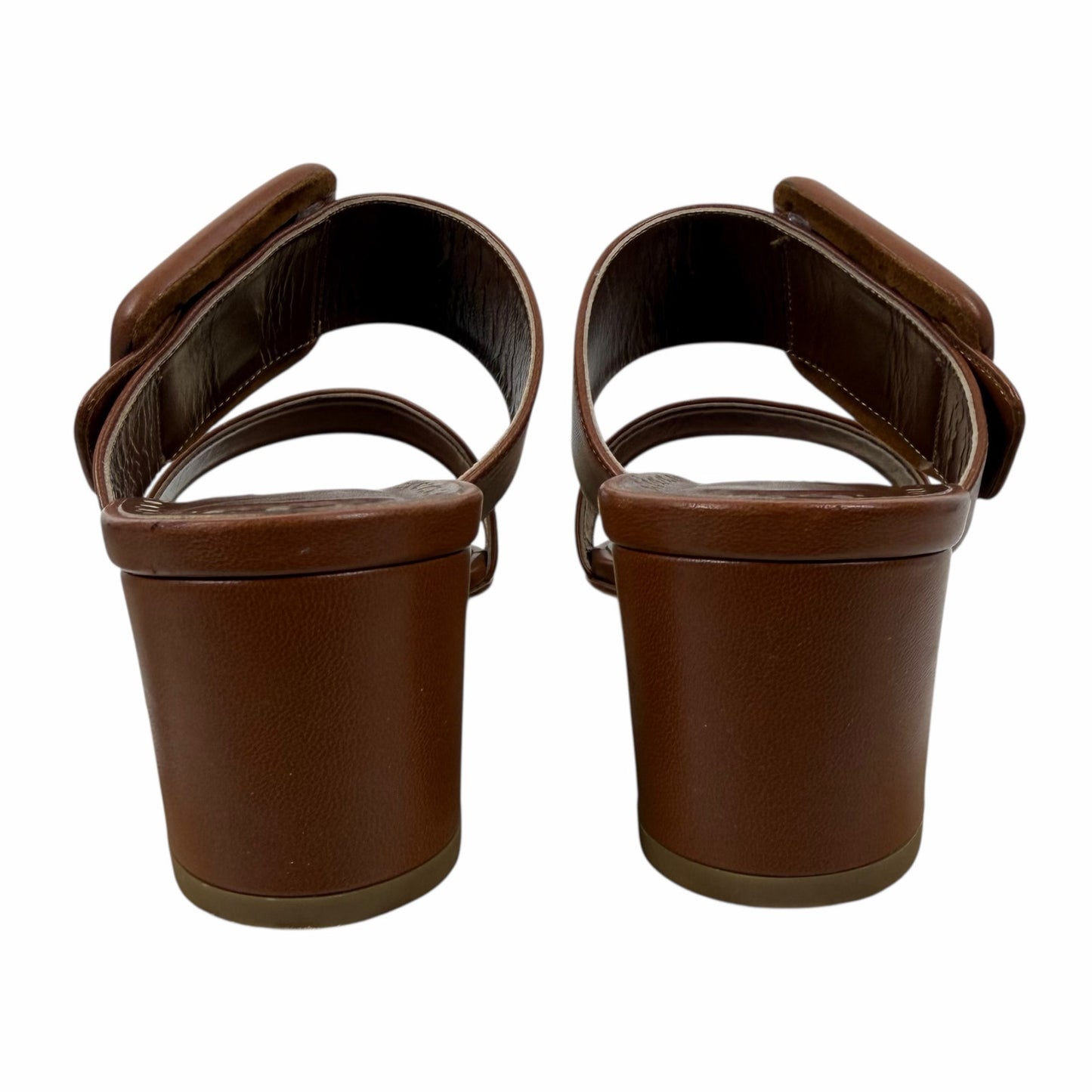 Manolo Blahnik Titubanew Leather Open Toe Mule Sandal Brown Size 37