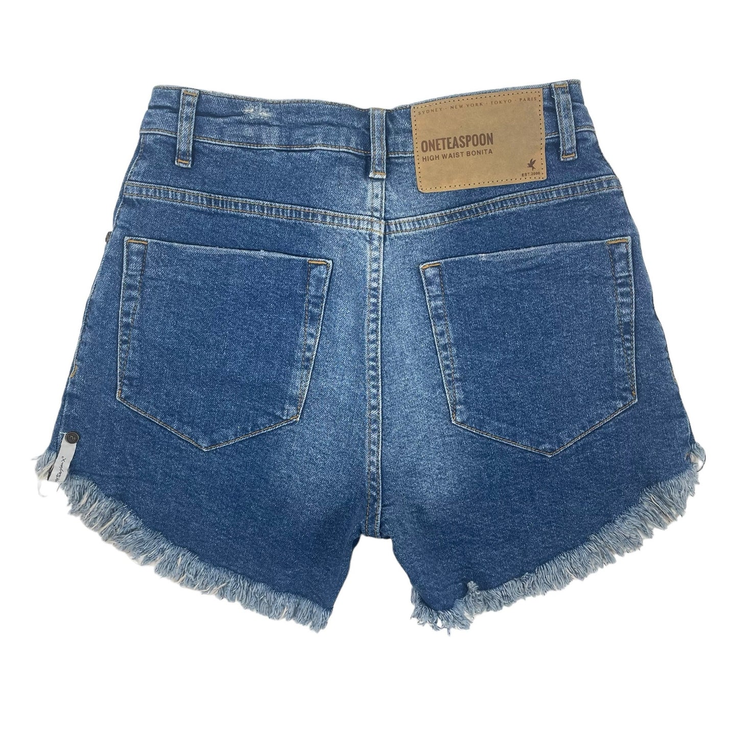 One Teaspoon Bonita High Waist Fray Hem Denim Shorts Soho Size 26