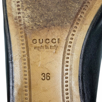 Gucci Brixton Leather Horsebit Loafers Mules Slide Black Size 36
