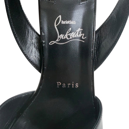 Christian Louboutin Supramariza 130 Patent Platform Sandal Black Size 40