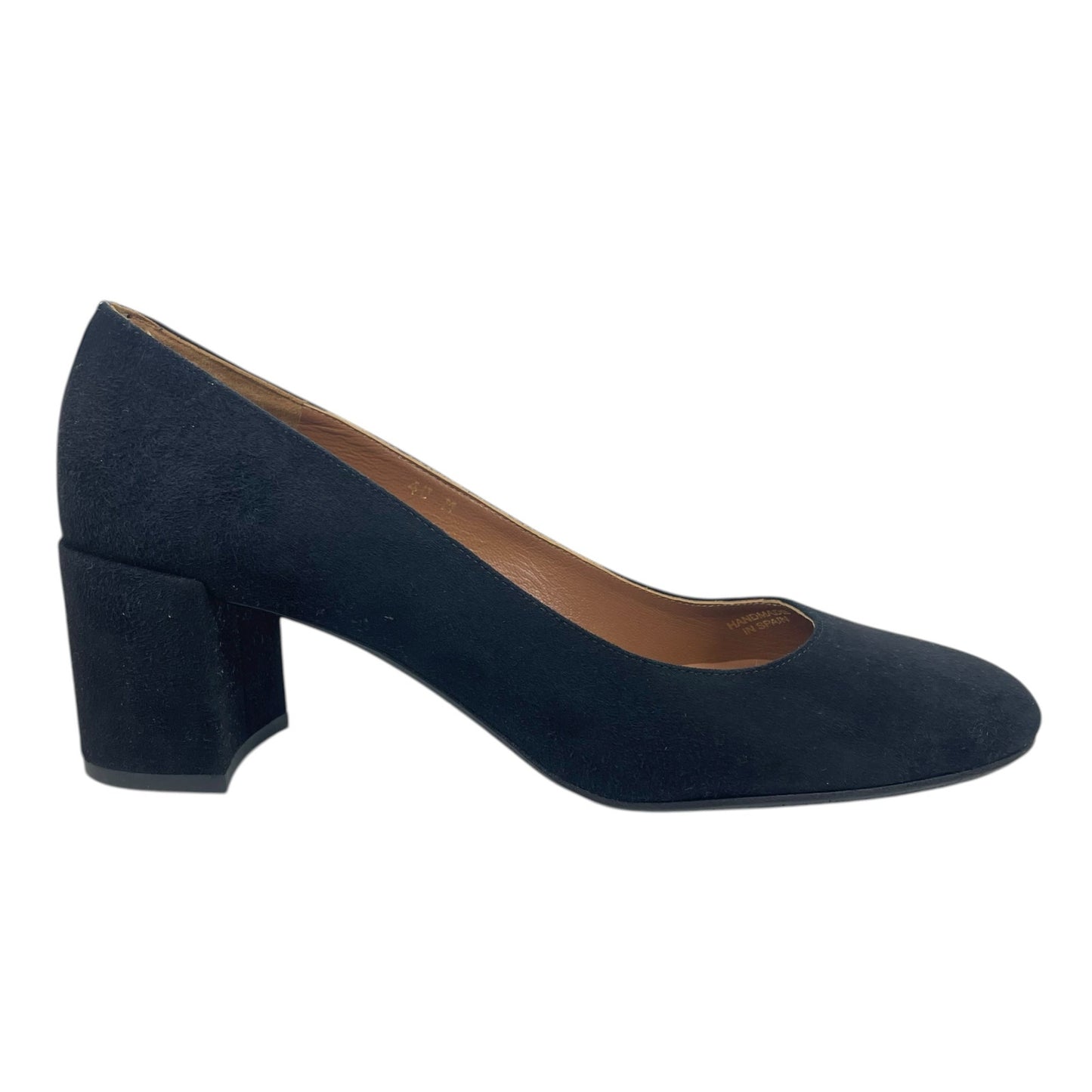 Margaux The Heel Pump in Black Suede Round Toe Block Heel Size 40M/ 9.5