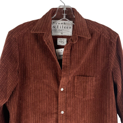 Frank & Eileen Barry Tailor Fit Corduroy Shirt Rust Brown Size XS