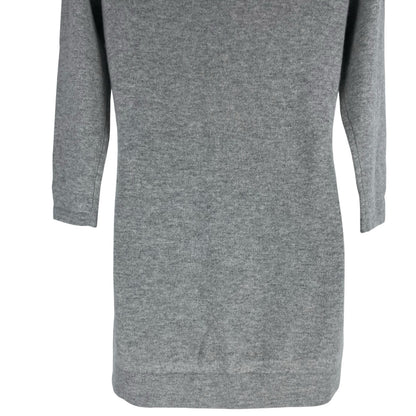 NEW Magaschoni 100% Cashmere Square Neck Tunic Sweater Gray Size S