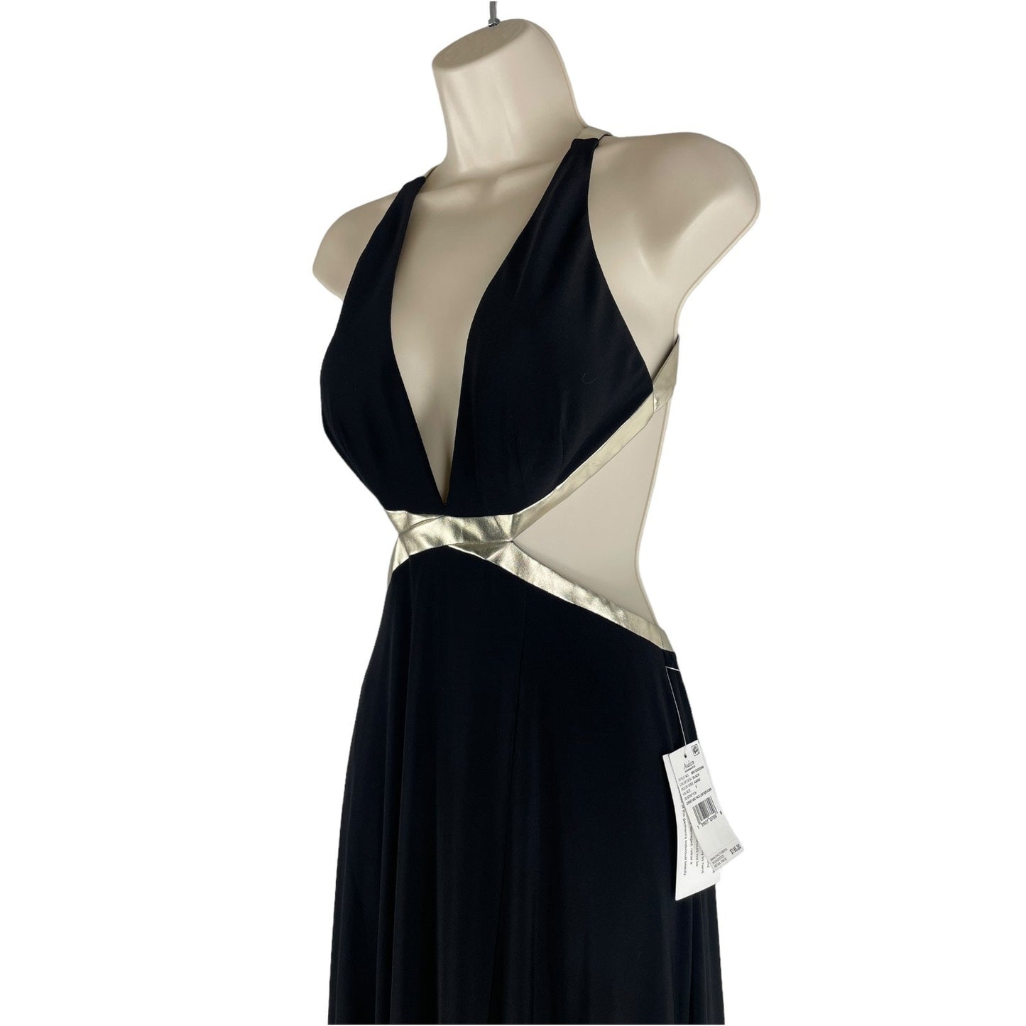 Aidan Mattox Black Cutout Evening Gown Cocktail Dress Size 2