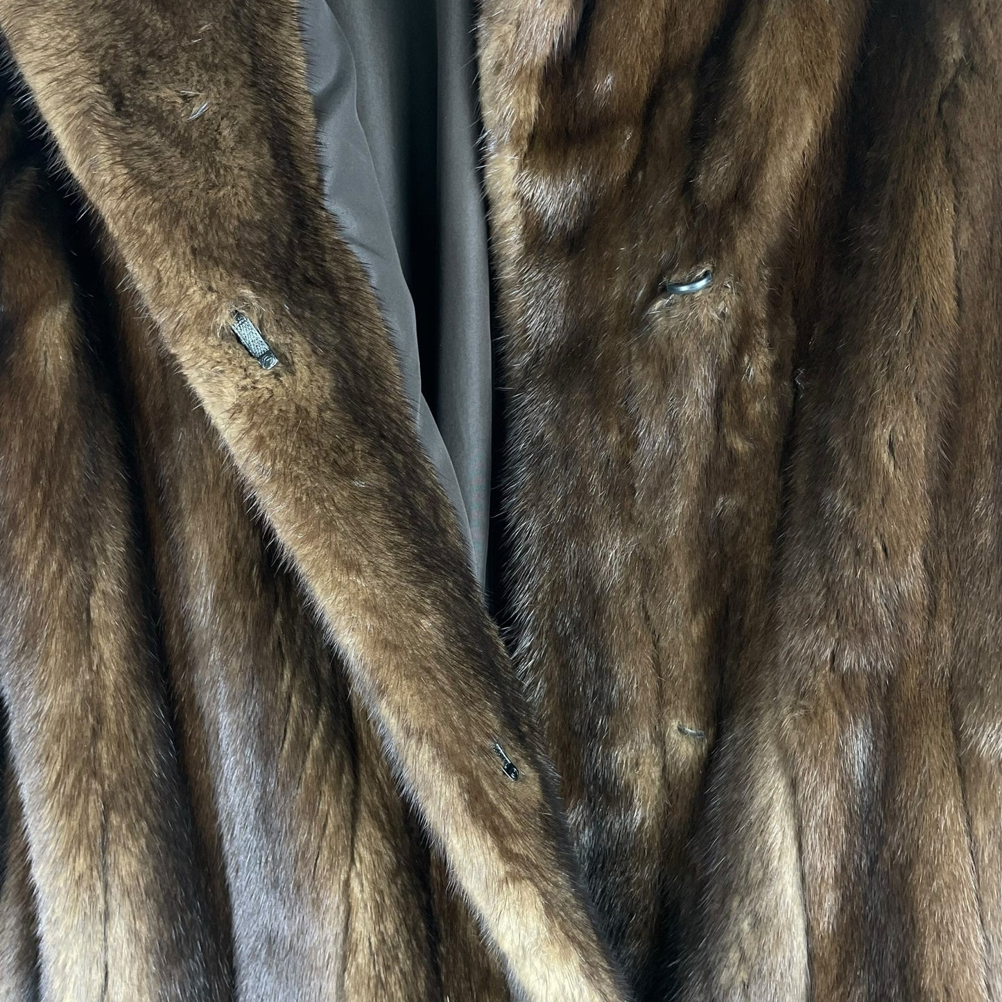 Vintage Nafia Real Mink Fur Long Coat Full Length Brown Size 8