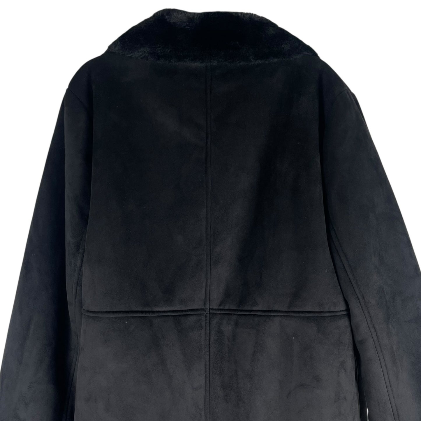 Lauren Ralph Lauren Double Breasted Faux Shearling Coat Black Size XL