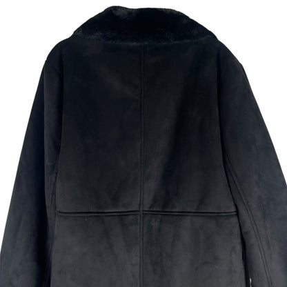 Lauren Ralph Lauren Double Breasted Faux Shearling Coat Black Size XL
