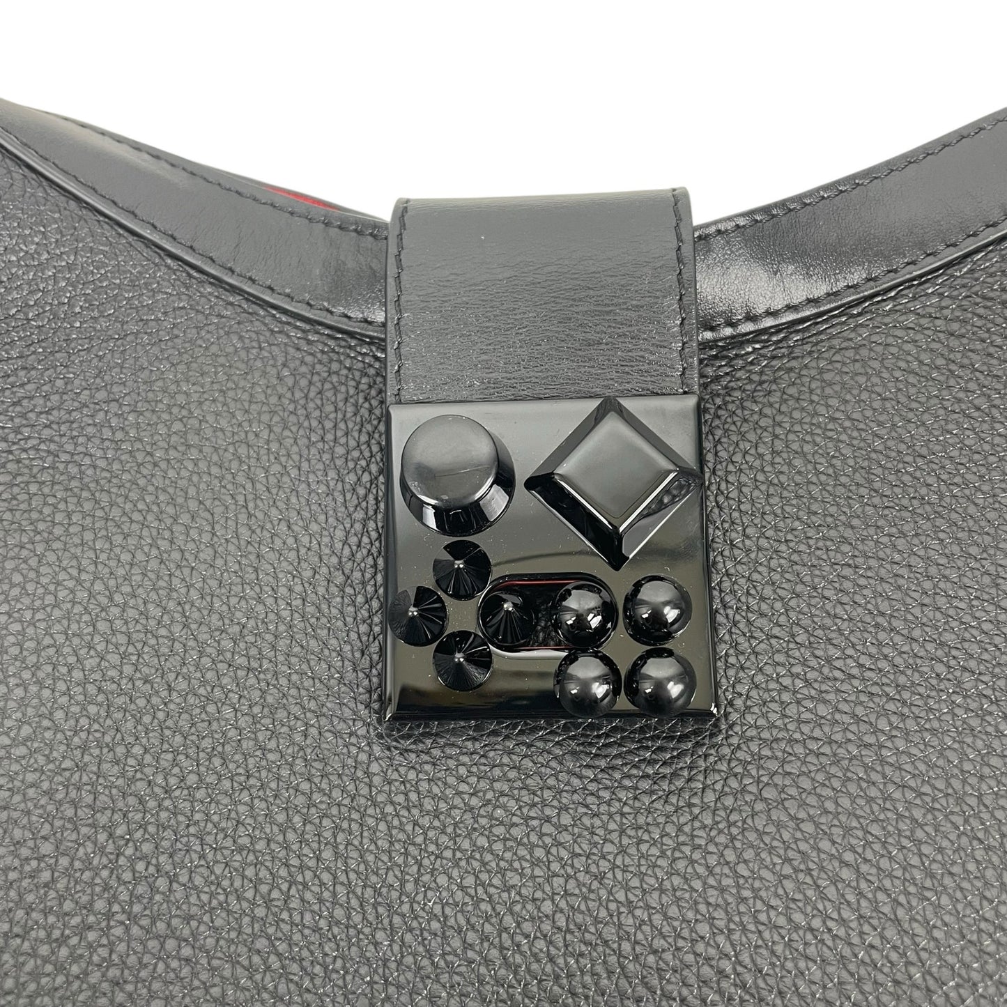 Christian Louboutin Carasky Small Empire Stud Leather Shoulder Bag Black